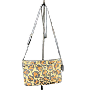 Coach X Baseman Wild Beast Drip Ocelot Leopard Leather Crossbody Journal Bag